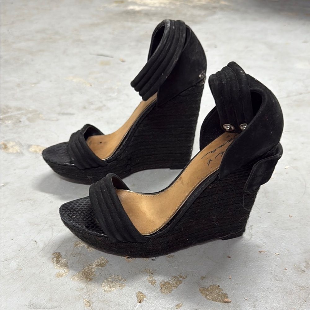 Mark & James Badgley Mischka Black Wedge Heels - Size 8 Wedge Shoes
